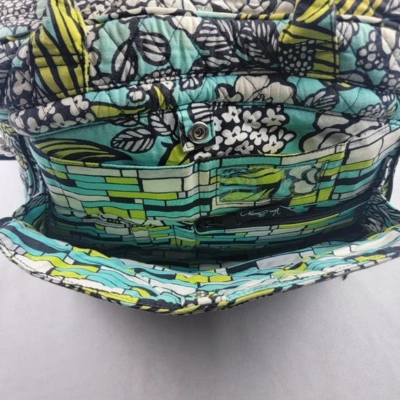 Vera Bradley Island Blooms laptop work travel school messenger bag - Picture 8 of 14